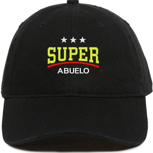 Super Abuelo Baseball Cap Embroidered Dad Hat Cotton Adjustable Black