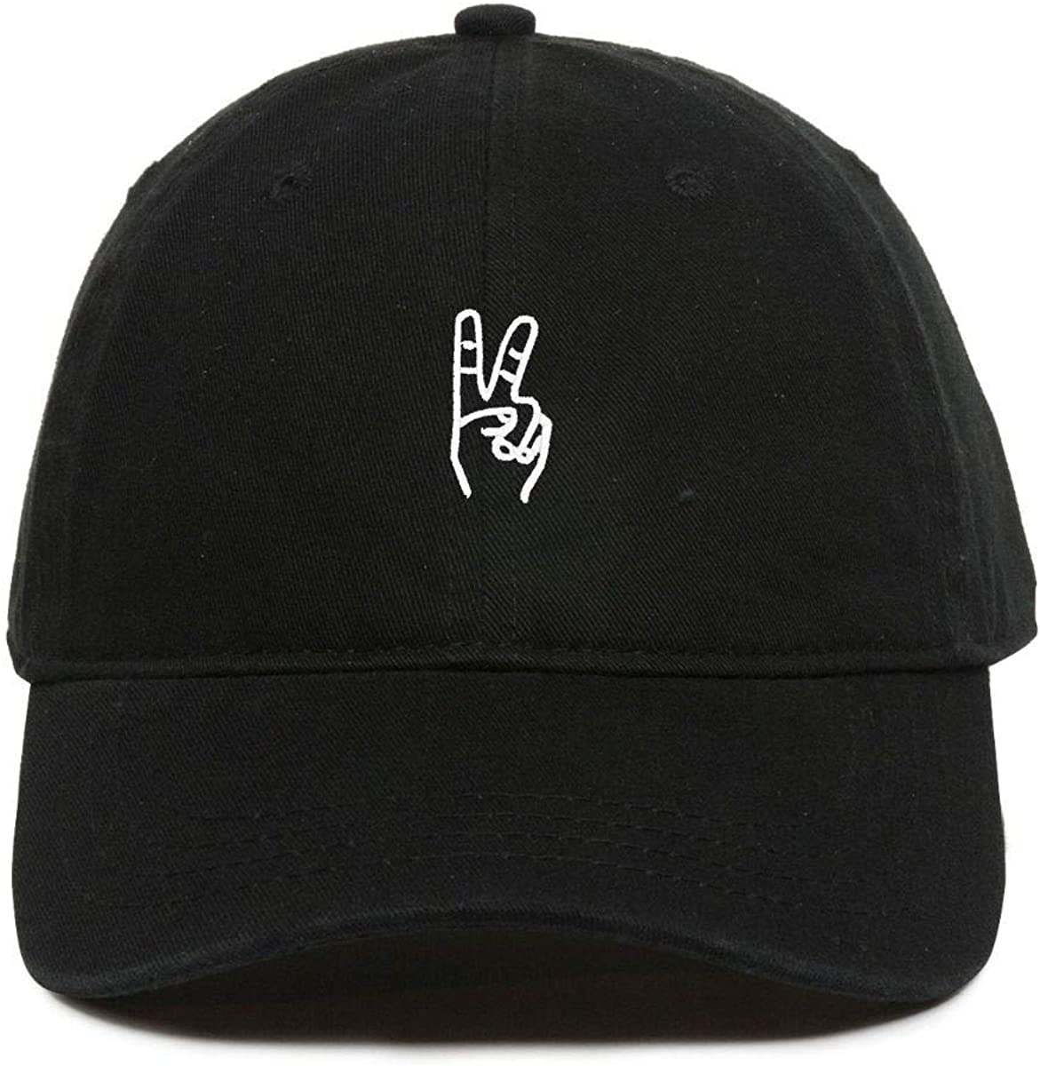 Peace Sign Baseball Cap Embroidered Dad Hat Cotton Adjustable - ByBuyBox
