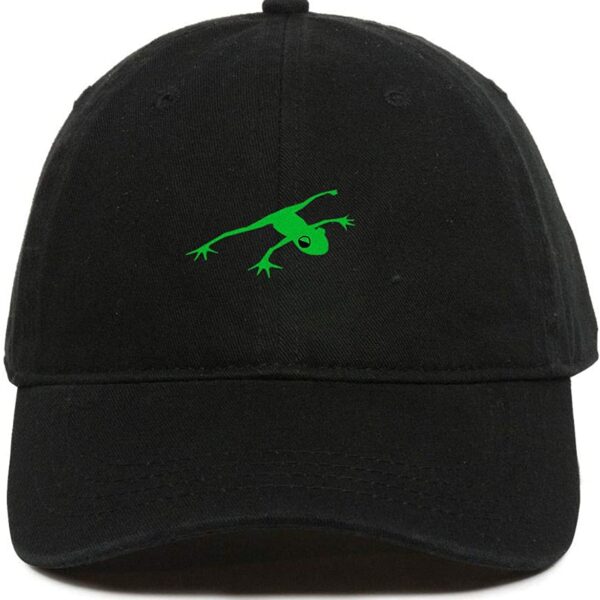 Frog Baseball Cap Embroidered Dad Hat Cotton Adjustable Black