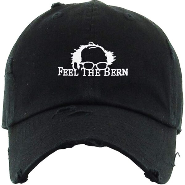 Feel The Bern Baseball Cap Embroidered Vintage Dad Hat Cotton Adjustable Black