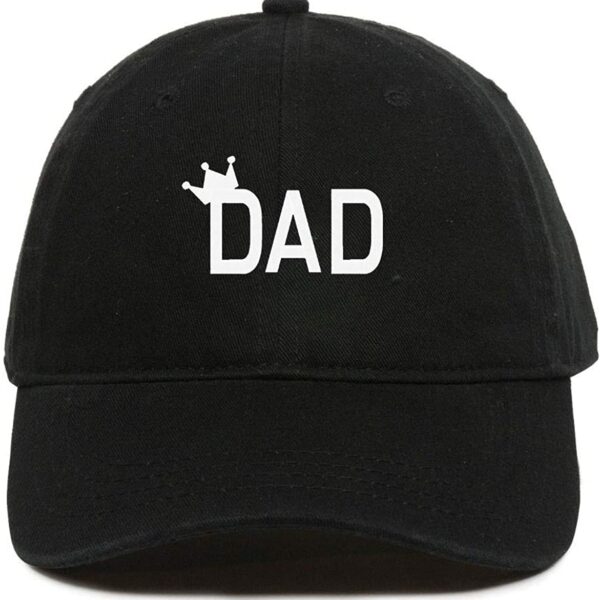 Dad Crown Baseball Cap Embroidered Dad Hat Cotton Adjustable Black