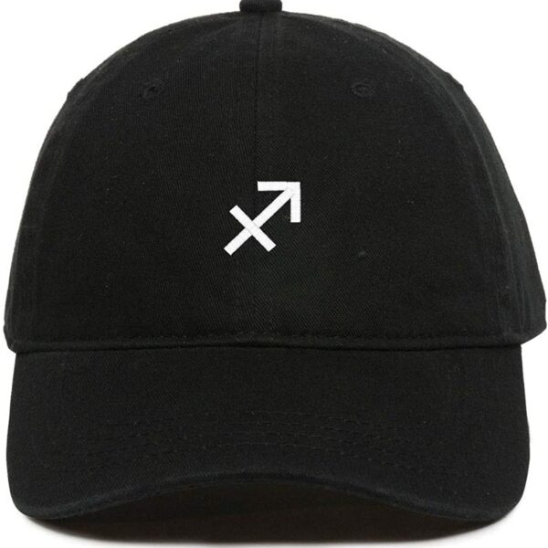 Sagittarius Zodiac Baseball Cap Embroidered Dad Hat Cotton Adjustable Black