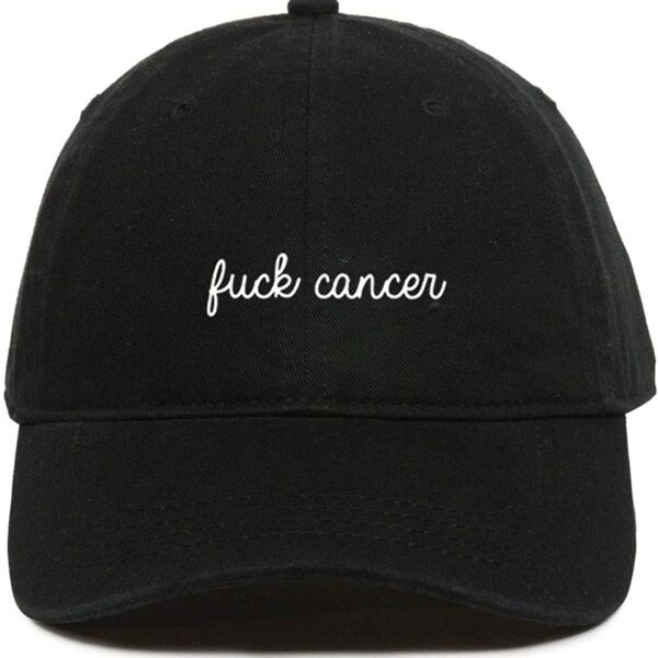 FCK Cancer Awareness Baseball Cap Embroidered Dad Hat Cotton Adjustable Black