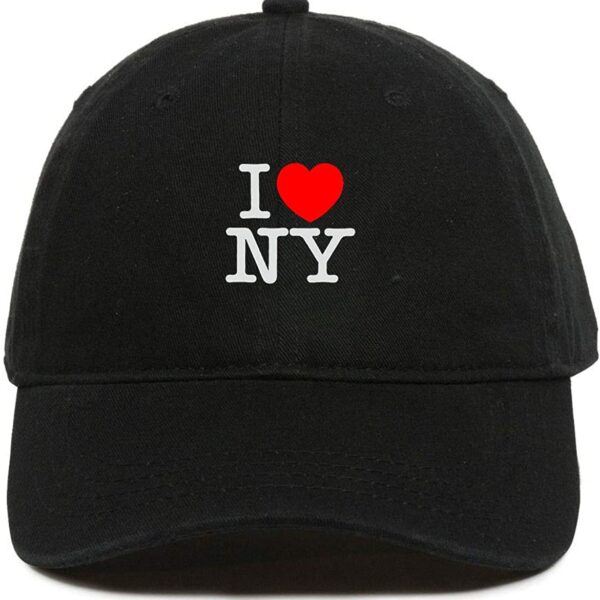 I Heart NY Baseball Cap Embroidered Dad Hat Cotton Adjustable Black