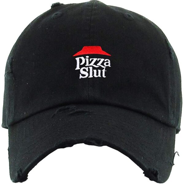 Pizza Slut Baseball Cap Embroidered Vintage Dad Hat Cotton Adjustable Black
