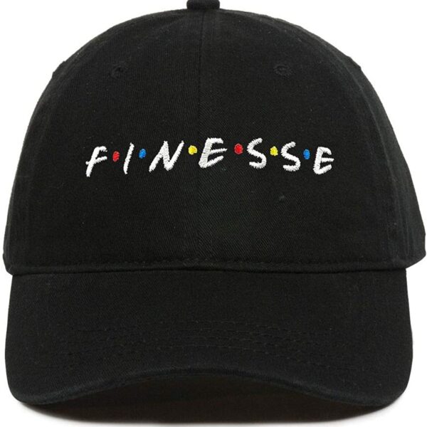 Finesse Friends Letters Baseball Cap Embroidered Dad Hat Cotton Adjustable Black