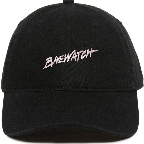 Baewatch Beach Baseball Cap Embroidered Dad Hat Cotton Adjustable Black