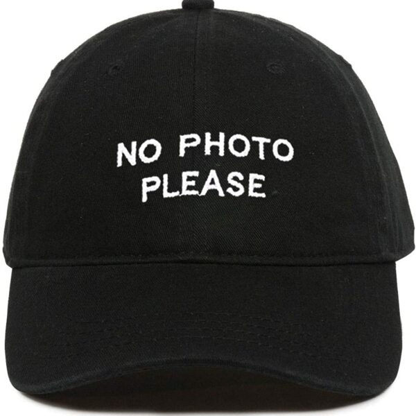 No Photo Please Paparazzi Baseball Cap Embroidered Dad Hat Cotton Adjustable Black