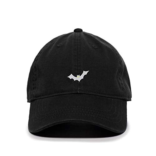 Bat Baseball Cap Embroidered Dad Hat Cotton Adjustable Black