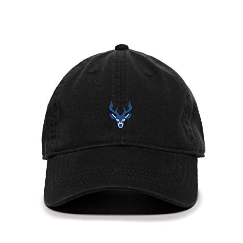 Blue Buck Deer Baseball Cap Embroidered Dad Hat Cotton Adjustable Black