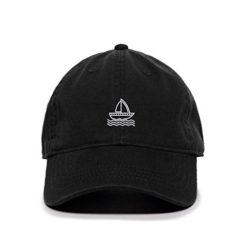 Boat Baseball Cap Embroidered Dad Hat Cotton Adjustable Black